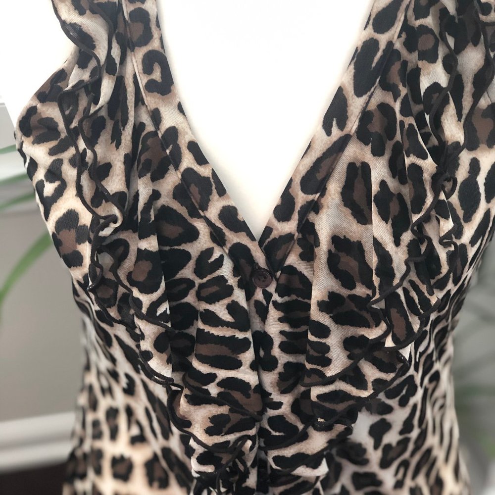 INC, International Concepts Leopard Print Top- EUC